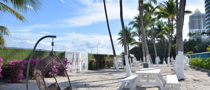Private Beach area at Seacoast Suites on Miami Beach