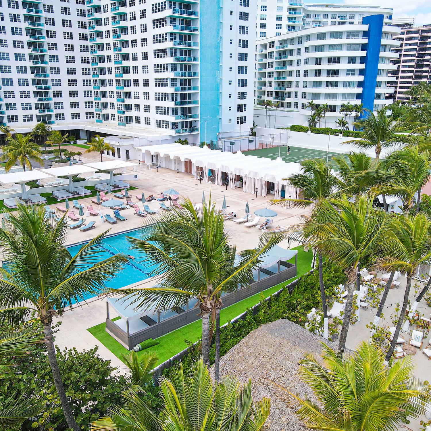 Aerial View of Seacoast Suites and Miami Beach