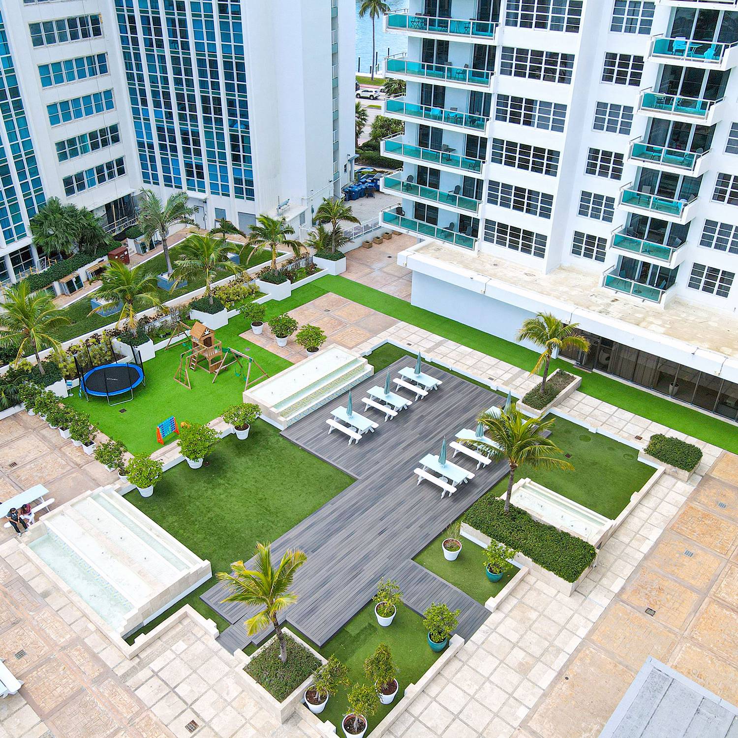 Aerial View of Seacoast Suites and Miami Beach